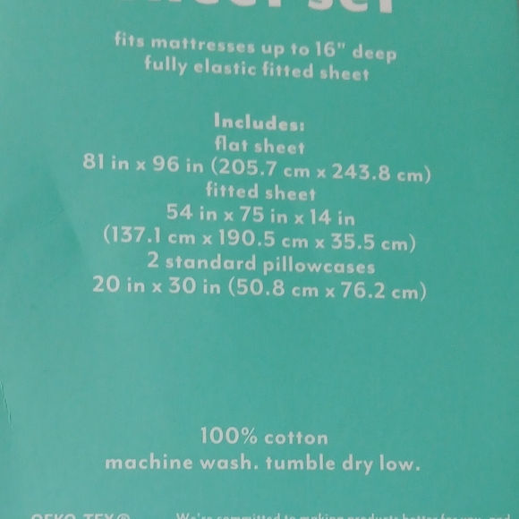 Pillowfort Pals Cotton Sheet Set Includes Flat Sheet, Fitted Sheet 2 Pillowcases - Picture 3 of 8